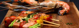 salmon and prawns seafood buffet